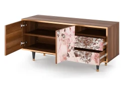 Móvel De Tv| Mueble de TV - 125х56х41 cm - T7 - Cotton Candy, Nogueira Castanho