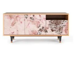 Móvel De Tv| Mueble de TV - 125х56х41 cm - T7 - Cotton Candy, Nogueira Castanho