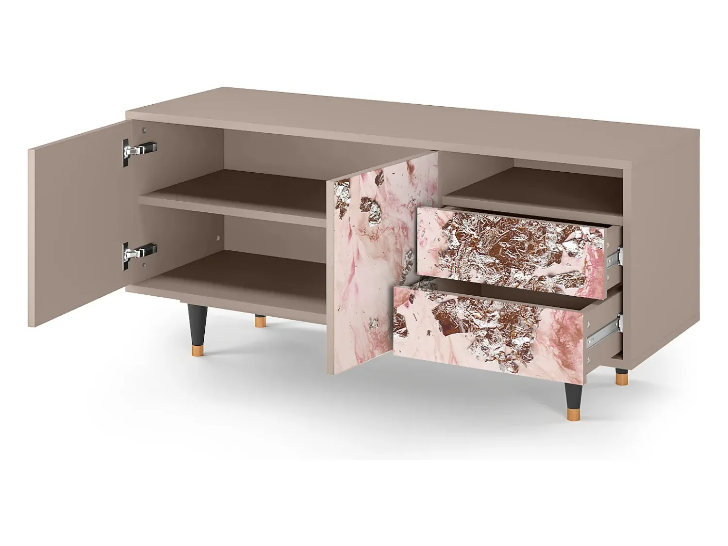 Mueble de TV - 125х56х41 cm - T7 - Cotton Candy, Latte^ Móvel De Tv