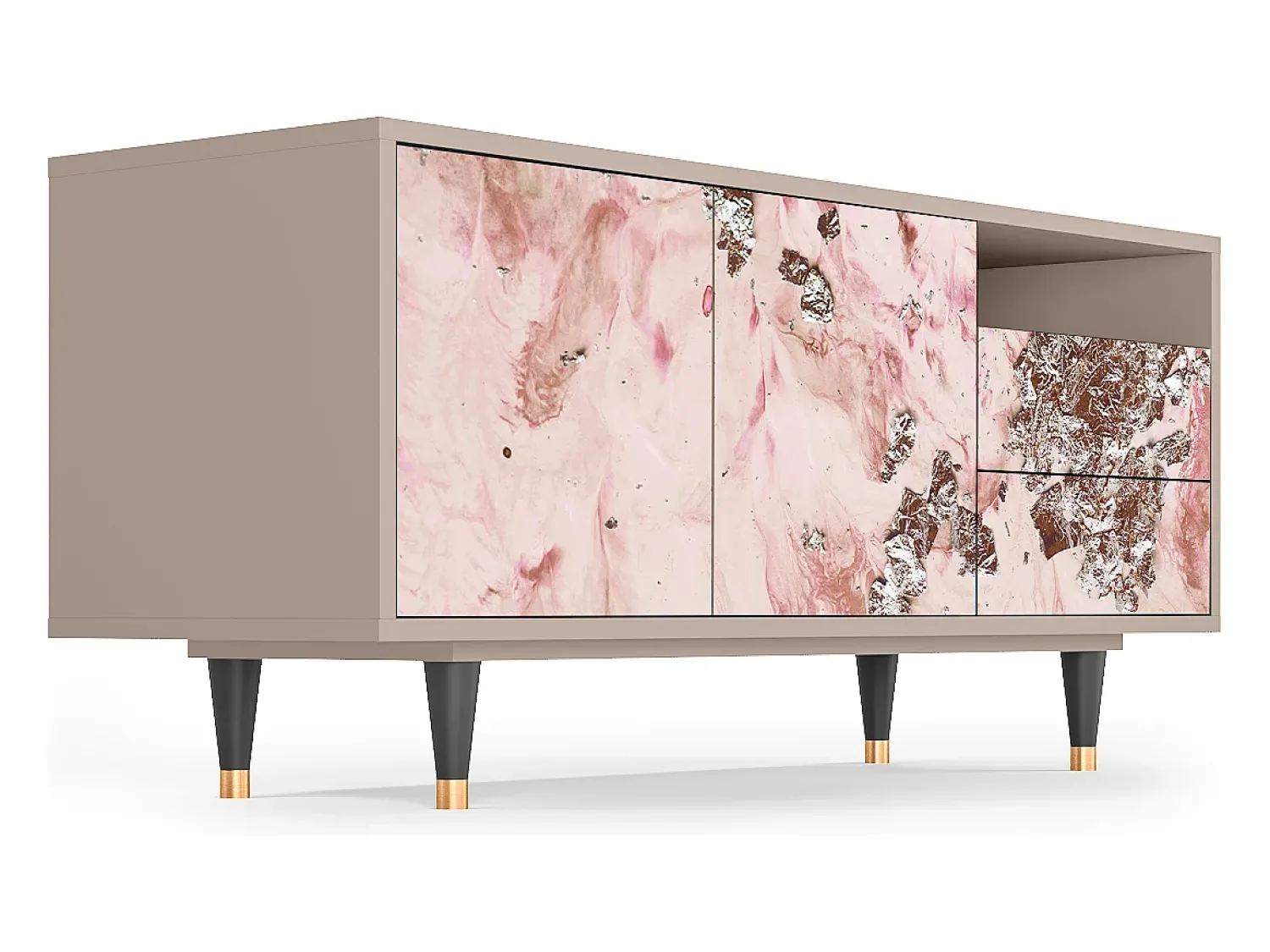 Mueble de TV - 125х56х41 cm - T7 - Cotton Candy, Latte^ Móvel De Tv