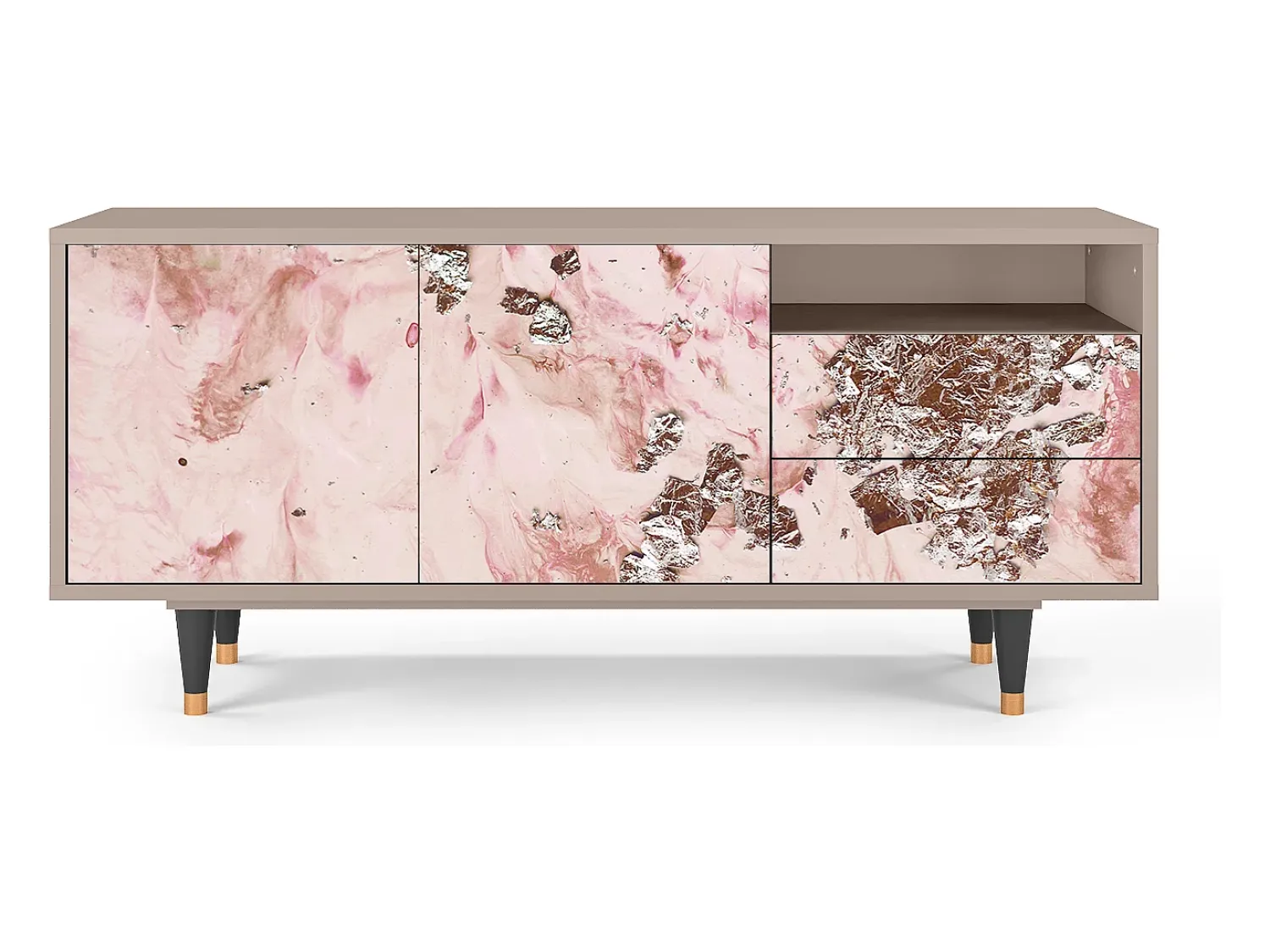 Mueble de TV - 125х56х41 cm - T7 - Cotton Candy, Latte^ Móvel De Tv