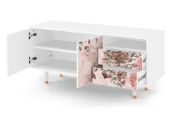 Mueble de TV - 125х56х41 cm - T7 - Cotton Candy, Branco^ Móvel De Tv