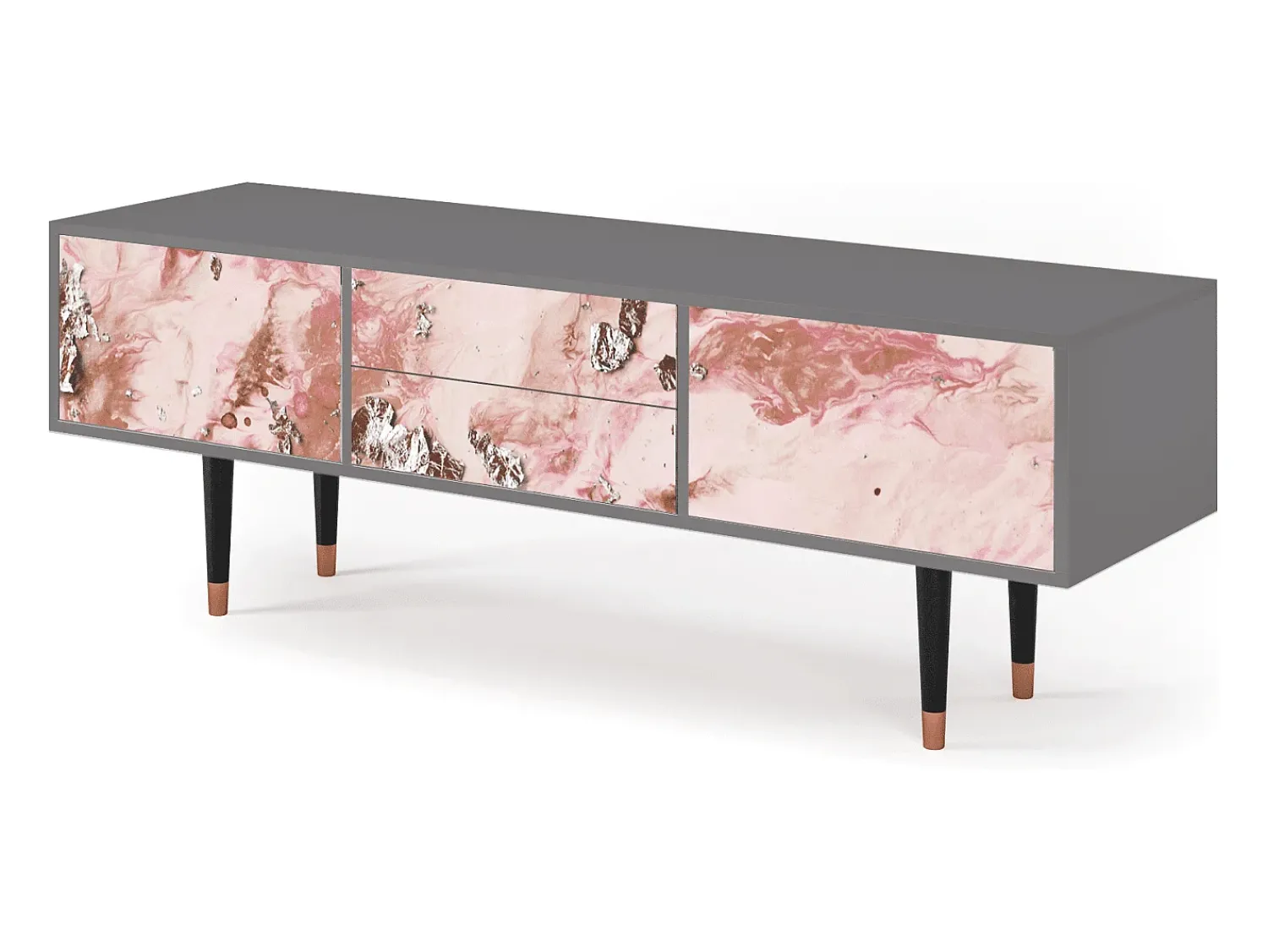 Móvel De Tv* Mueble de TV - 170х59х48 cm - T4 - Cotton Candy, Cinza Cinzento