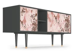 Móvel De Tv| Mueble de TV - 150х69х41 cm - T5 - Cotton Candy, Antracite Cinza antracite