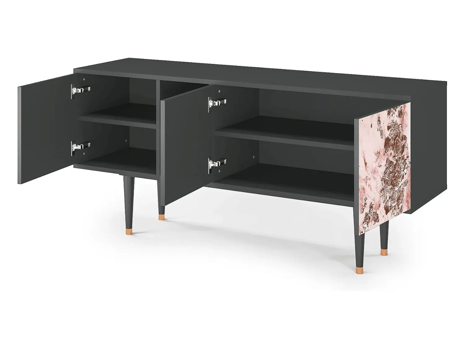 Móvel De Tv| Mueble de TV - 150х69х41 cm - T5 - Cotton Candy, Antracite Cinza antracite