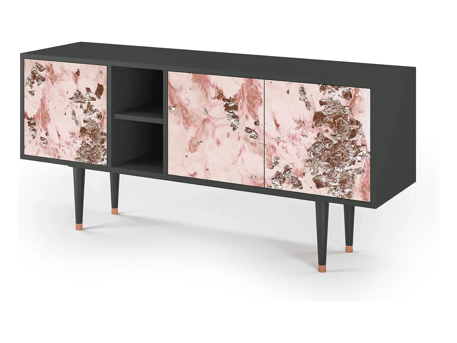 Móvel De Tv| Mueble de TV - 150х69х41 cm - T5 - Cotton Candy, Antracite Cinza antracite