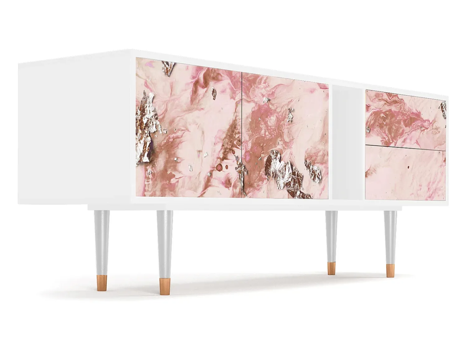 Móvel De Tv* Mueble de TV - 170х69х48 cm - T1 - Cotton Candy, Branco Bege