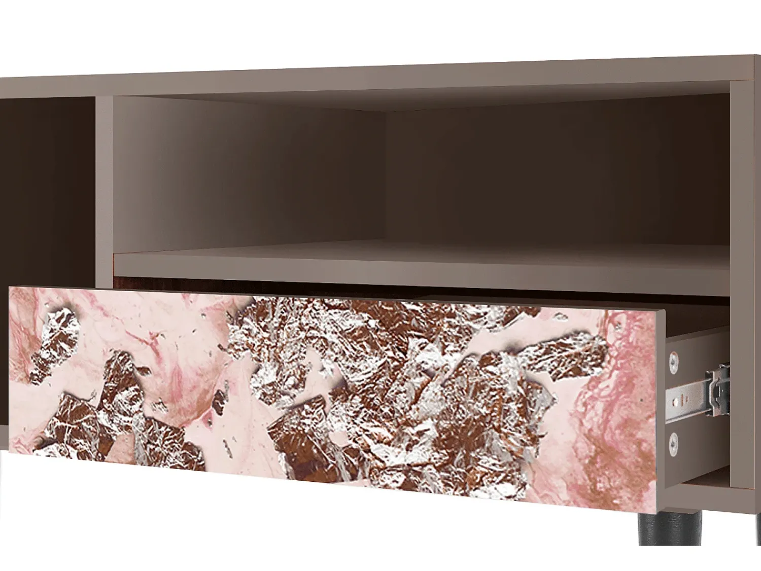 Móvel De Tv| Mueble de TV - 115х59х48 cm - T3 - Cotton Candy, Latte Bege