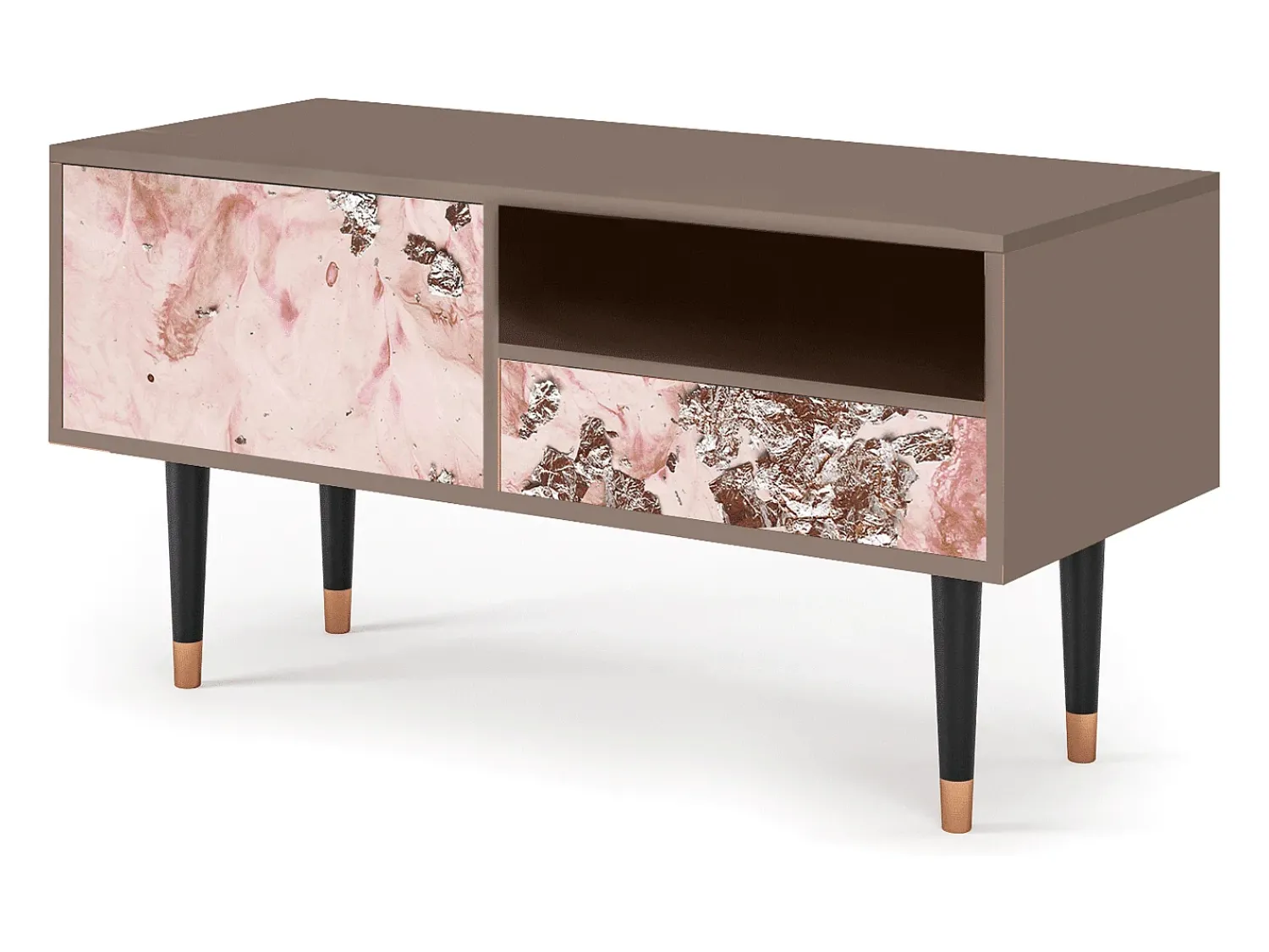 Móvel De Tv| Mueble de TV - 115х59х48 cm - T3 - Cotton Candy, Latte Bege