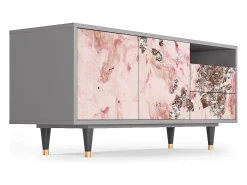 Mueble de TV - 125х56х41 cm - T7 - Cotton Candy, Cinza Cinzento