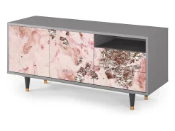 Mueble de TV - 125х56х41 cm - T7 - Cotton Candy, Cinza Cinzento