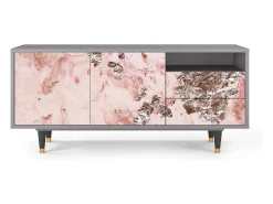 Mueble de TV - 125х56х41 cm - T7 - Cotton Candy, Cinza Cinzento