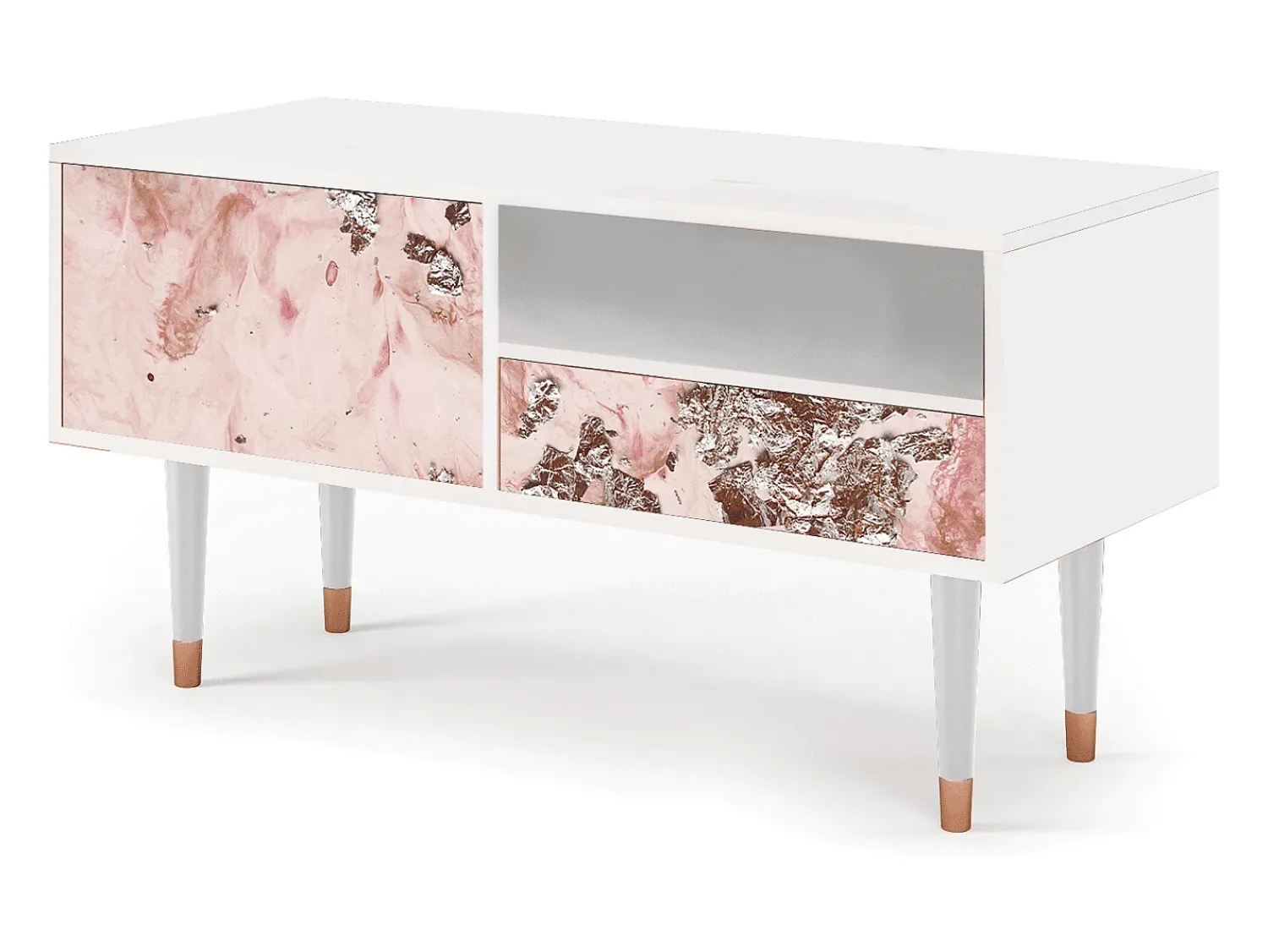 Móvel De Tv* Mueble de TV - 115х59х48 cm - T3 - Cotton Candy, Branco Bege