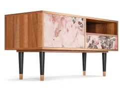 Móvel De Tv| Mueble de TV - 115х59х48 cm - T3 - Cotton Candy, Nogueira Castanho