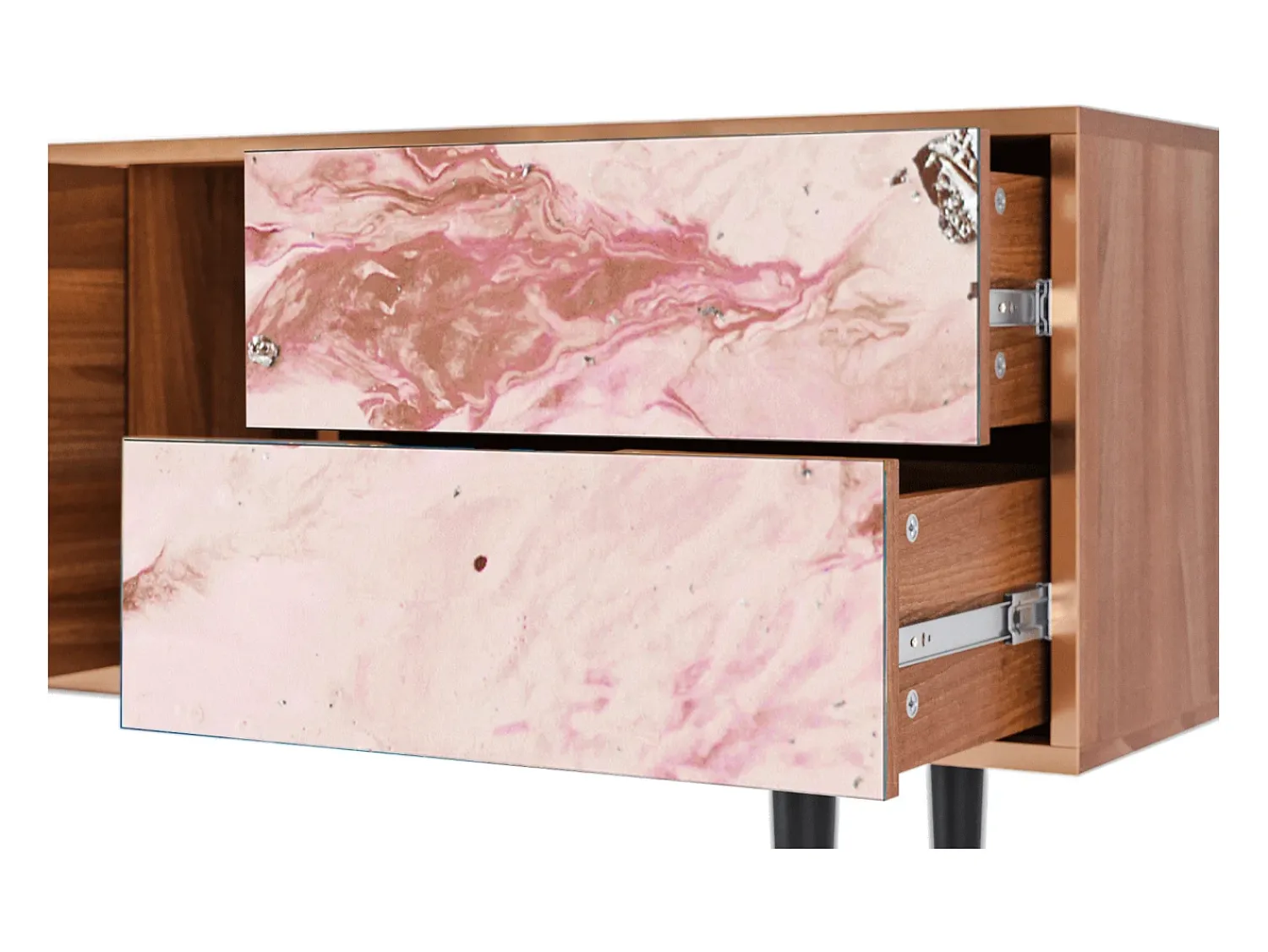 Móvel De Tv| Mueble de TV - 170х69х48 cm - T1 - Cotton Candy, Nogueira Castanho