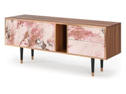 Móvel De Tv| Mueble de TV - 170х69х48 cm - T1 - Cotton Candy, Nogueira Castanho