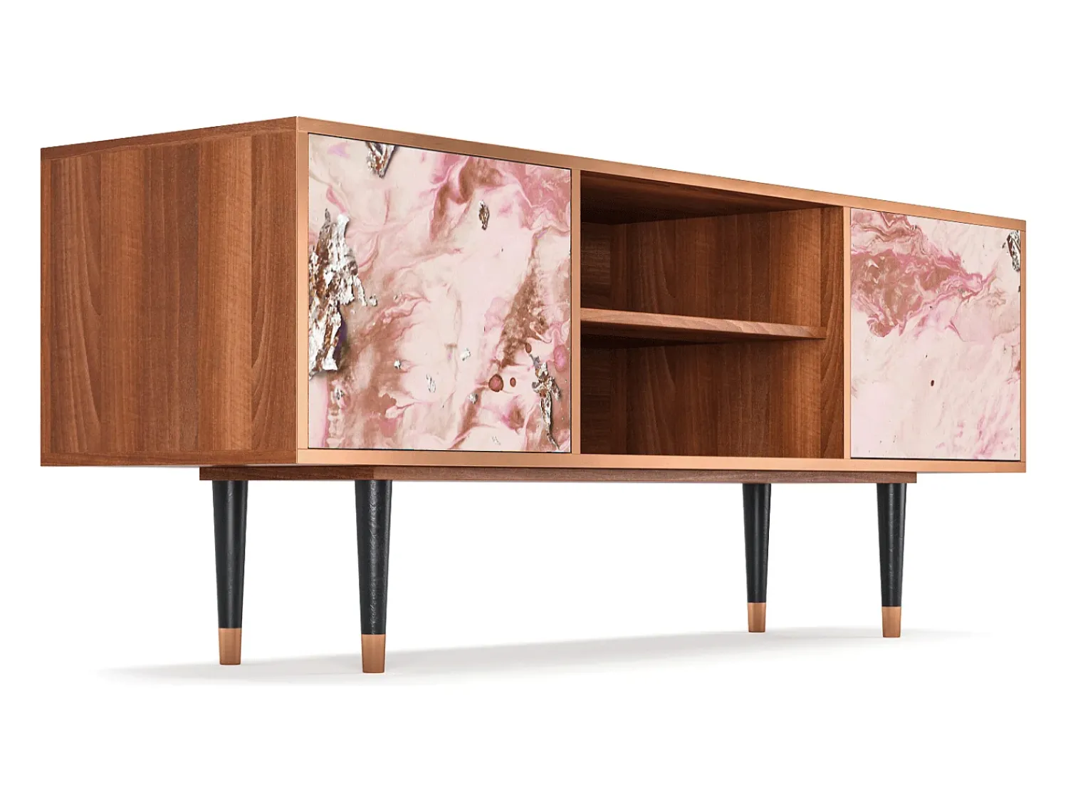 Móvel De Tv* Mueble de TV - 170х69х48 cm - T2 - Cotton Candy, Nogueira Castanho