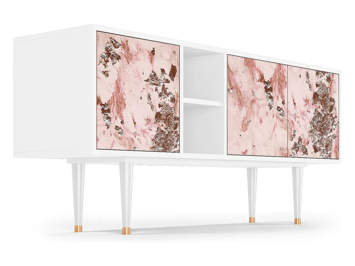 Mueble de TV - 150х69х41 cm - T5 - Cotton Candy, Branco^ Móvel De Tv