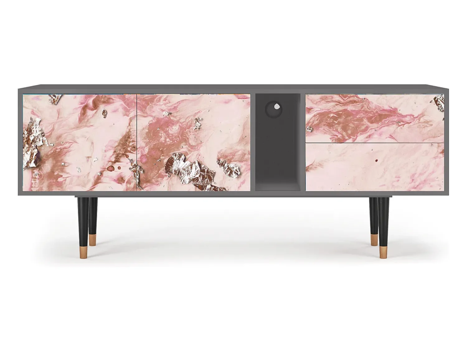Móvel De Tv* Mueble de TV - 170х69х48 cm - T1 - Cotton Candy, Cinza Cinzento