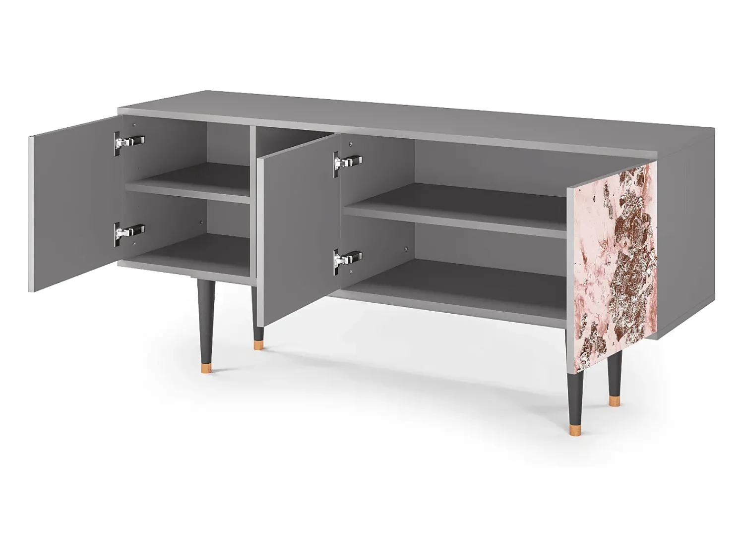 Mueble de TV - 150х69х41 cm - T5 - Cotton Candy, Cinza^ Móvel De Tv