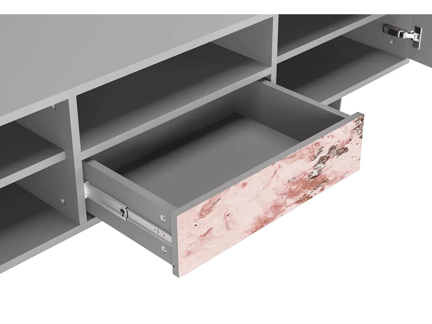 Móvel De Tv| Mueble de TV - 170х59х41 cm - T6 - Cotton Candy, Cinza Cinzento