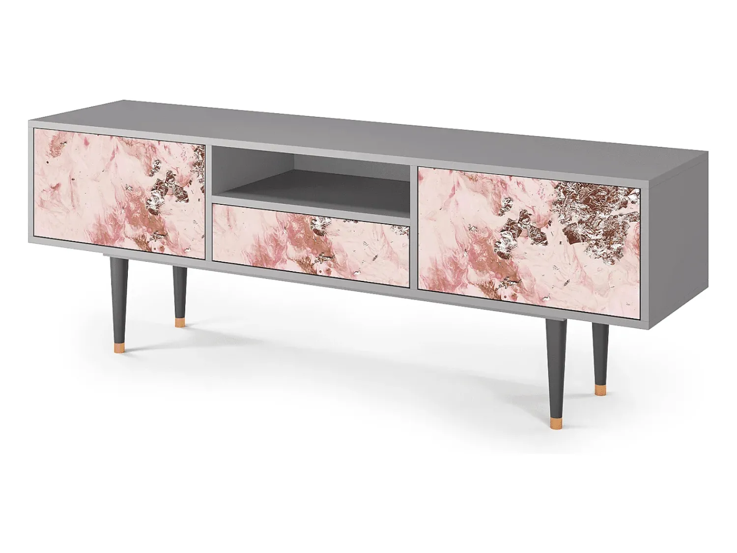 Móvel De Tv| Mueble de TV - 170х59х41 cm - T6 - Cotton Candy, Cinza Cinzento