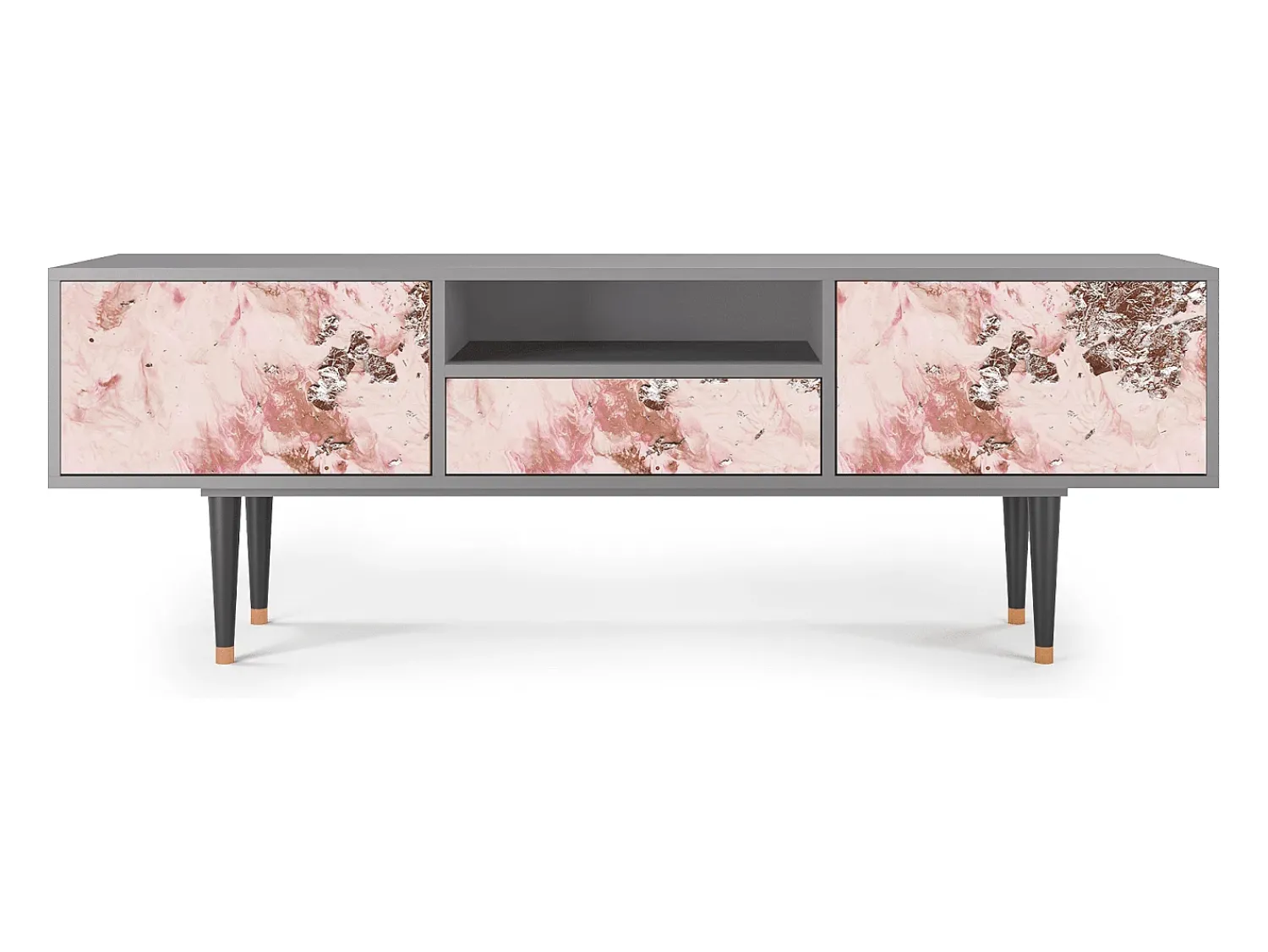 Móvel De Tv| Mueble de TV - 170х59х41 cm - T6 - Cotton Candy, Cinza Cinzento