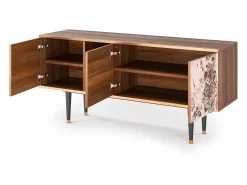 Móvel De Tv* Mueble de TV - 150х69х41 cm - T5 - Cotton Candy, Nogueira Castanho