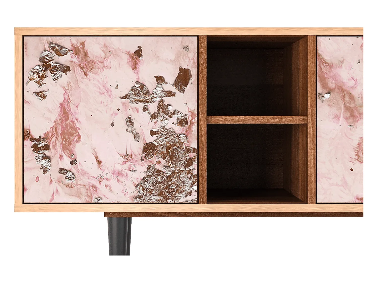 Móvel De Tv* Mueble de TV - 150х69х41 cm - T5 - Cotton Candy, Nogueira Castanho