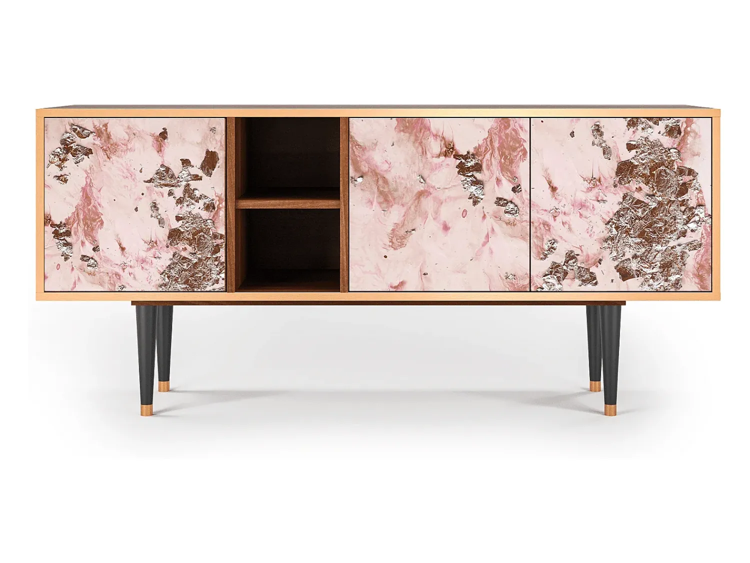 Móvel De Tv* Mueble de TV - 150х69х41 cm - T5 - Cotton Candy, Nogueira Castanho