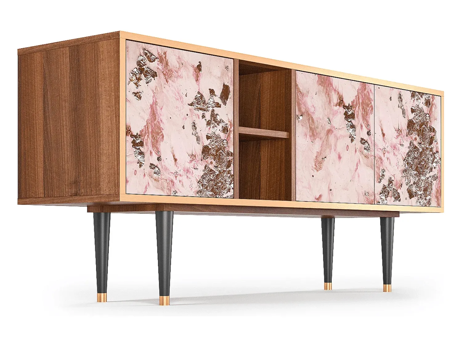 Móvel De Tv* Mueble de TV - 150х69х41 cm - T5 - Cotton Candy, Nogueira Castanho
