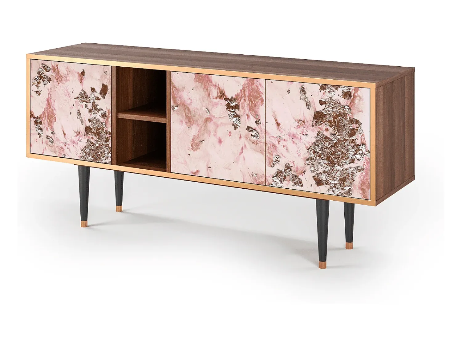 Móvel De Tv* Mueble de TV - 150х69х41 cm - T5 - Cotton Candy, Nogueira Castanho