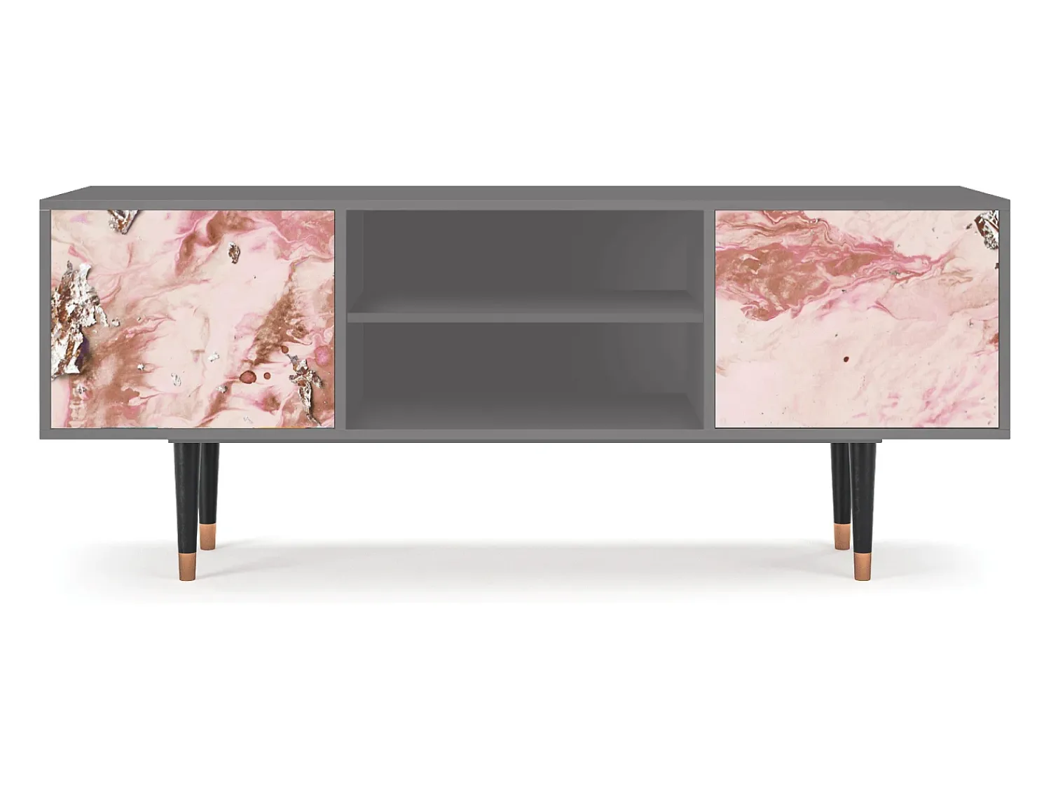 Móvel De Tv| Mueble de TV - 170х69х48 cm - T2 - Cotton Candy, Cinza Cinzento