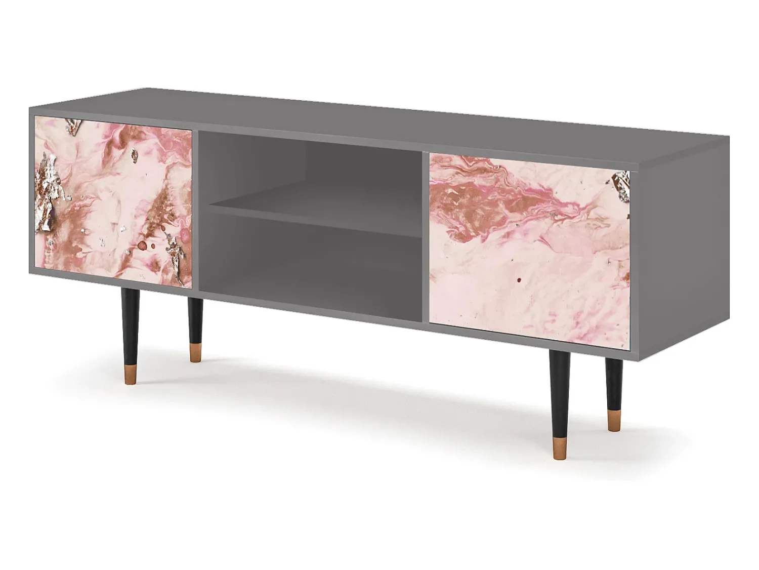 Móvel De Tv| Mueble de TV - 170х69х48 cm - T2 - Cotton Candy, Cinza Cinzento