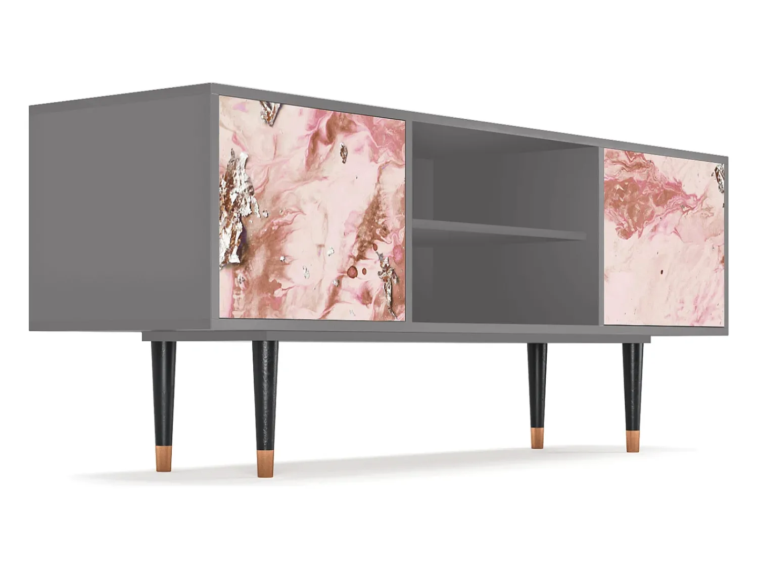 Móvel De Tv| Mueble de TV - 170х69х48 cm - T2 - Cotton Candy, Cinza Cinzento