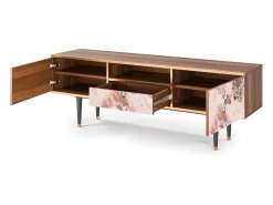 Móvel De Tv| Mueble de TV - 170х59х41 cm - T6 - Cotton Candy, Nogueira Castanho