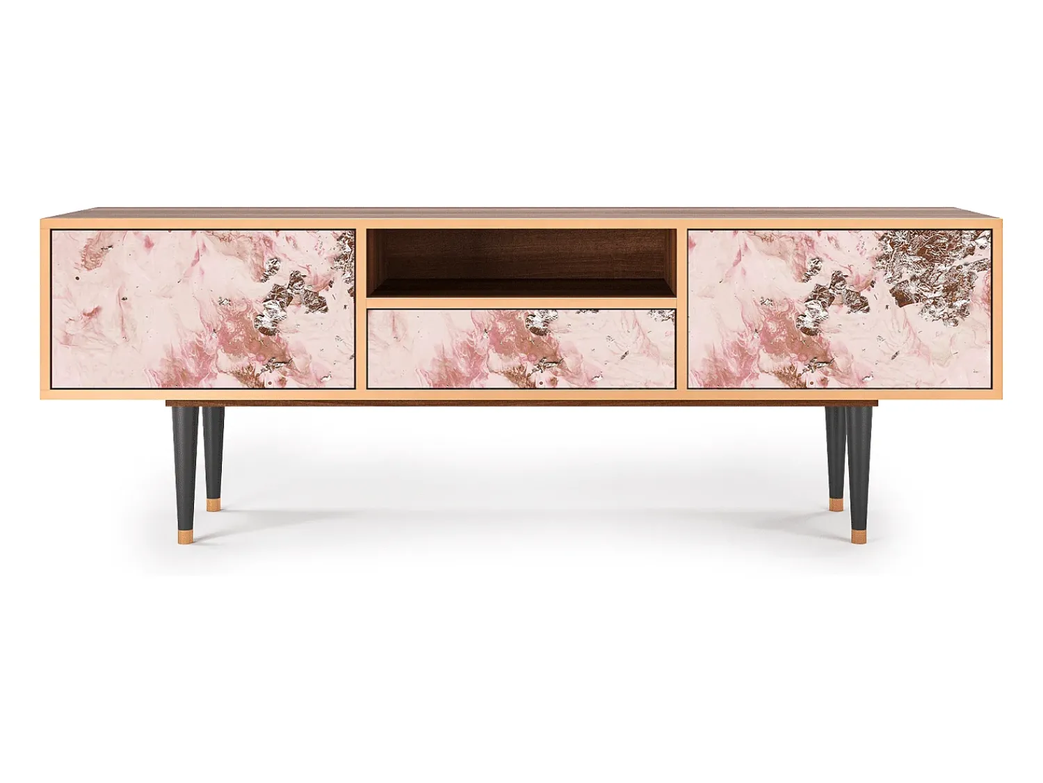 Móvel De Tv| Mueble de TV - 170х59х41 cm - T6 - Cotton Candy, Nogueira Castanho