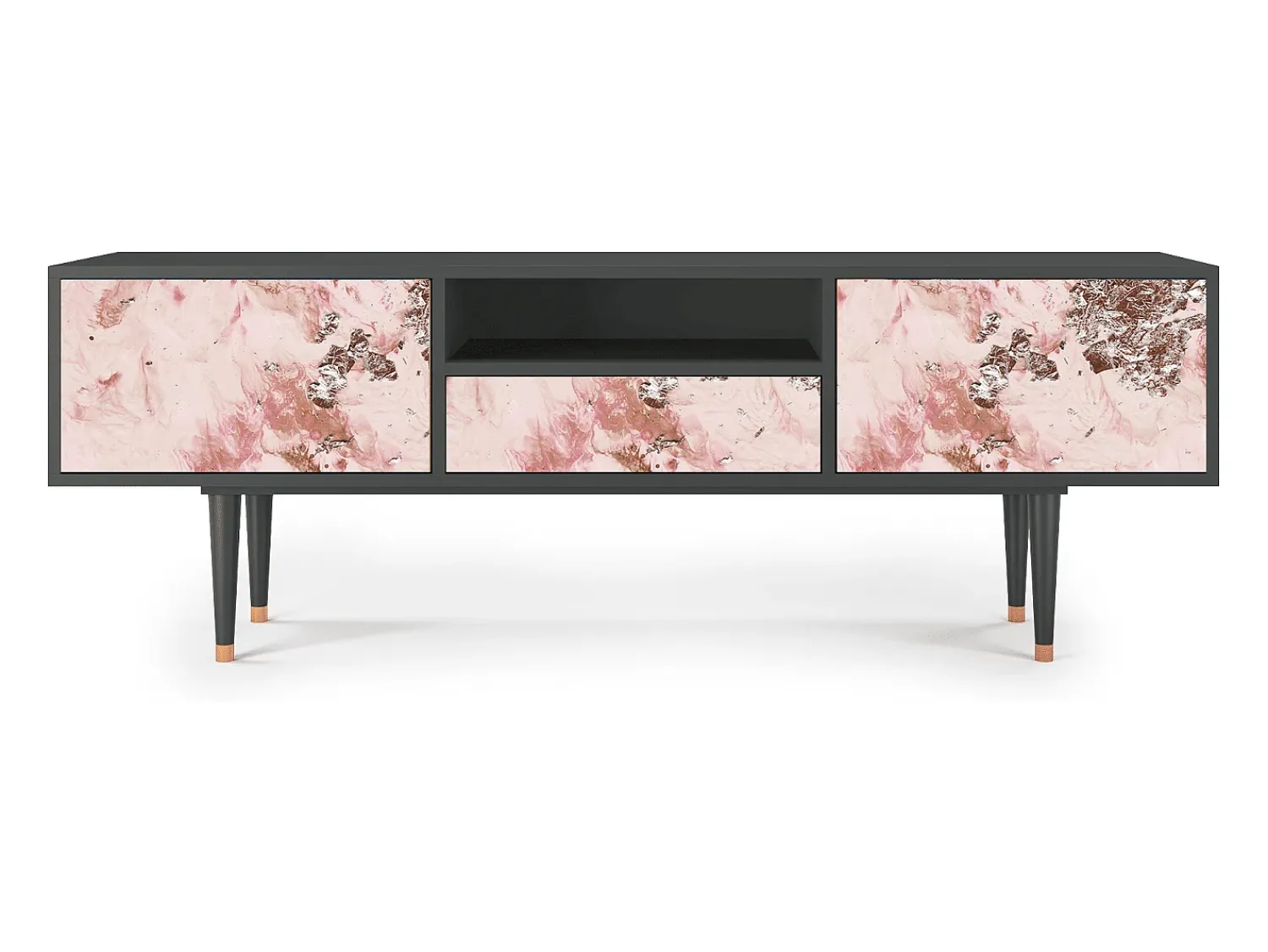 Móvel De Tv| Mueble de TV - 170х59х41 cm - T6 - Cotton Candy, Antracite Cinza antracite