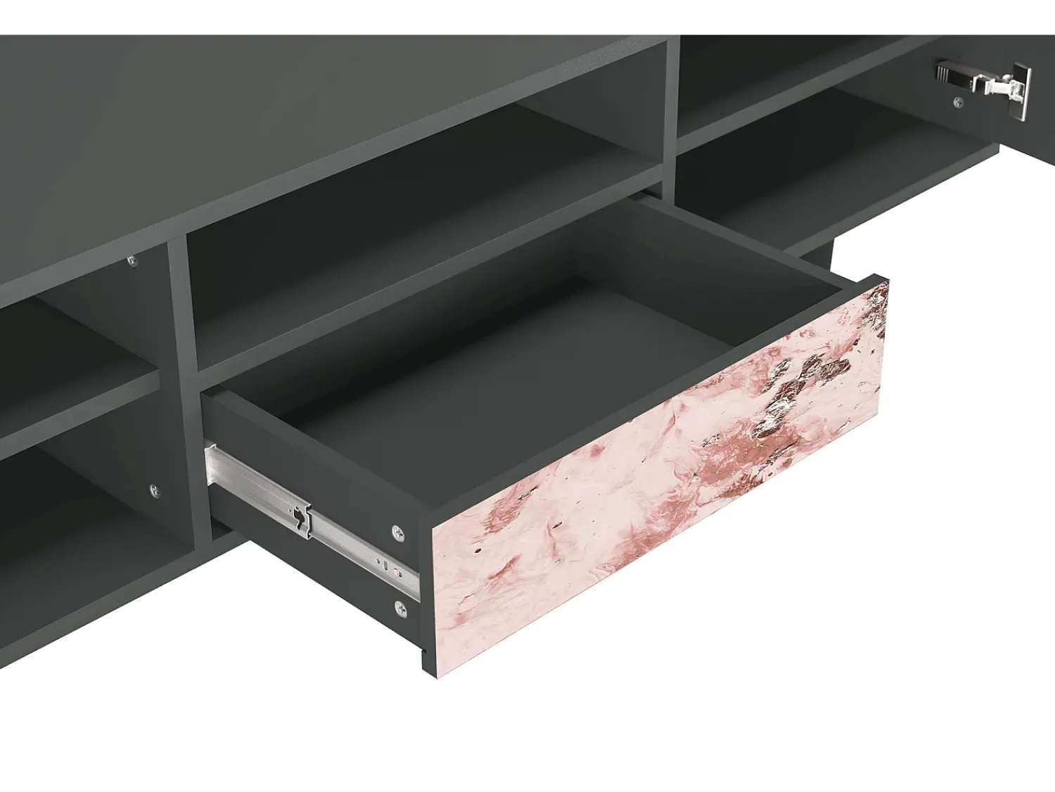Móvel De Tv| Mueble de TV - 170х59х41 cm - T6 - Cotton Candy, Antracite Cinza antracite