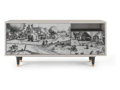 Móvel De Tv| Mueble de TV - 125х56х41 cm - T7 - Country Village, Areia Bege
