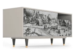 Móvel De Tv| Mueble de TV - 125х56х41 cm - T7 - Country Village, Areia Bege