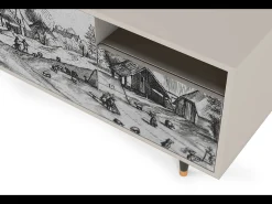 Móvel De Tv| Mueble de TV - 125х56х41 cm - T7 - Country Village, Areia Bege