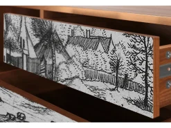 Móvel De Tv* Mueble de TV - 170х59х48 cm - T4 - Country Village, Nogueira Castanho