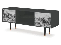 Outlet Mueble de TV - 170х69х48 cm - T2 - Country Village, Antracite Cinza antracite