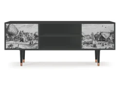 Outlet Mueble de TV - 170х69х48 cm - T2 - Country Village, Antracite Cinza antracite