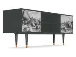 Outlet Mueble de TV - 170х69х48 cm - T2 - Country Village, Antracite Cinza antracite