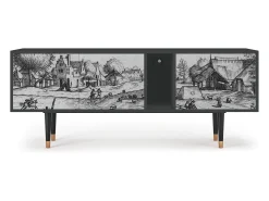 Móvel De Tv* Mueble de TV - 170х69х48 cm - T1 - Country Village, Antracite Cinza antracite