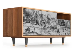 New Mueble de TV - 125х56х41 cm - T7 - Country Village, Nogueira Castanho