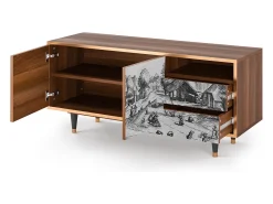 New Mueble de TV - 125х56х41 cm - T7 - Country Village, Nogueira Castanho