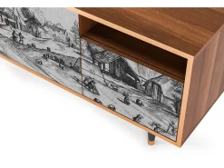 New Mueble de TV - 125х56х41 cm - T7 - Country Village, Nogueira Castanho